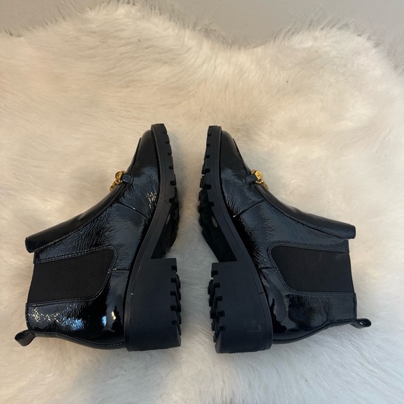 Tory Burch Jessica Lug Sole Patent Leather Ankle Boots - Picture 10 of 11